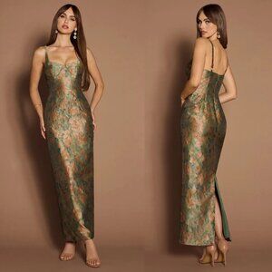 Formal Dress - Christy Vintage Teal Maxi Dress - Size 2